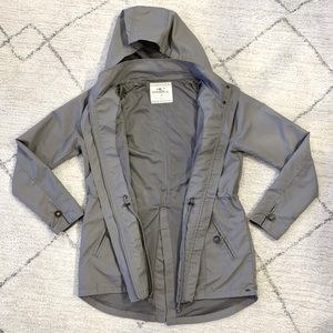 O’Neill Grey Windbreaker Light Rain Jacket With Hood